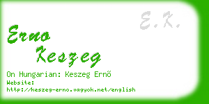 erno keszeg business card